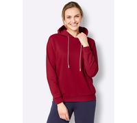 Langarmshirt "Shirt", Damen, Gr. 44/46, rot (kirsche, weiß), 50% Baumwolle, 50% Polyester, unifarben, Shirts Langarmshirt (85872755-44) kirsche, weiß