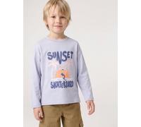 Langarmshirt SKATEBOARD Jungen, Baumwolle helles blau Gr. 116 von Vertbaudet