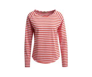 Langarmshirt SMITH & SOUL, Damen, Gr. L, mandarin rot, Single Jersey, Obermaterial: 100% Baumwolle, gestreift, regular fit normal, Rundhals, Raglanärmel abgesteppte Kante, Shirts Langarmshirt, mit Rag
