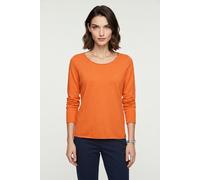 Langarmshirt SMITH & SOUL, Damen, Gr. L, orange (hot orange), Strick, Obermaterial: 50% Baumwolle, 50% Polyester, unifarben, regular fit normal, Rundhals, eingefasste Kante, Shirts Langarmshirt, tiefe
