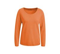 Langarmshirt SMITH & SOUL, Damen, Gr. M, hot orange, Strick, Obermaterial: 50% Baumwolle, 50% Polyester, unifarben, regular fit normal, Rundhals, eingefasste Kante, Shirts Langarmshirt, tiefer Rundhal