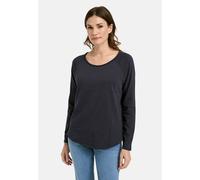 Langarmshirt SMITH & SOUL, Damen, Gr. XL, schwarz (marine), Jersey, Obermaterial: 100% Baumwolle, clean, unifarben, hüftlang, tiefer Rundhals, Raglanärmel, Shirts Langarmshirt, mit Rundhalsausschnitt 