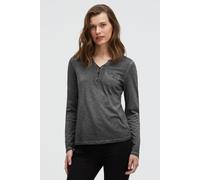 Langarmshirt SOCCX, Damen, Gr. XS, schwarz, Single Jersey, Material: 100% Baumwolle, Glitzermuster, bedruckt, regular fit normal, Serafino, eingesetzt gerader Abschluss, Shirts Langarmshirt, mit Brust