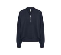 Langarmshirt SOYACONCEPT "SC-BANU 334", Damen, Gr. L, blau (navy), Jersey, Obermaterial: 48% Modal, 48% Polyester, 4% Elasthan, unifarben, normal, V-Ausschnitt, Shirts Langarmshirt, Viskosemischung (1