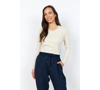 Langarmshirt SOYACONCEPT "SC-CHANILLA 5", Damen, Gr. S, beige (light sand melange), Jersey, Obermaterial: 47% Baumwolle, 47% Viskose, 6% Elasthan, meliert, normal, Rundhals, Shirts Langarmshirt, Baumw