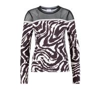 Langarmshirt SPORTALM KITZBÜHEL, Damen, Gr. 42, tavern charcoal, Single Jersey, Obermaterial: 86% Polyamid, 14% Elasthan, gemustert, mehrfarbig, regular fit hüftlang, Rundhals, eingesetzt abgesteppte