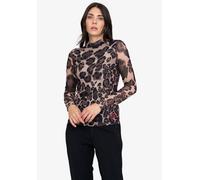Langarmshirt SPORTALM KITZBÜHEL, Damen, Gr. 44, braun beige schwarz gemustert, Single Jersey, Obermaterial: 92% Polyamid, 8% Elasthan, animal-print, gemustert, mehrfarbig, regular fit normal, Rundhals