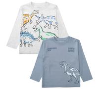 Langarmshirt STACCATO, Jungen, Gr. 92/98, light grau m, Single Jersey, Obermaterial: 98% Baumwolle, 2% Polyester. Obermaterial 2: 100% Baumwolle, bedruckt, normal hüftbedeckend, Rundhals, Shirts Langa