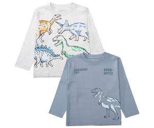 Langarmshirt STACCATO, Jungen, Gr. 92/98, light grau m, Single Jersey, Obermaterial: 98% Baumwolle, 2% Polyester. Obermaterial 2: 100% Baumwolle, bedruckt, normal hüftbedeckend, Rundhals, Shirts Langa