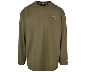 Langarmshirt STARTER BLACK LABEL "Starter Black Label Herren Starter Essential Longsleeve", Herren, Gr. M, schwarzolive, 100% Baumwolle, unifarben, loose fit, Rundhals, Shirts Langarmshirt (87917448-M