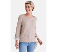 Langarmshirt STOOKER WOMEN "CARLY Langarmshirt Rundhals", Damen, Gr. 36/38, sand mosaic aop, Jersey, 96% Polyester, 4% Elasthan, loose fit, Rundhals, Shirts Langarmshirt, Loose Fit Shirt Rundhals Lang