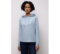 Langarmshirt STREET ONE, Damen, Gr. 36, frosted blau meliert, Stoff, 51% Polyester, 45% Viskose, 4% Elasthan, unifarben, comfort fit normal, ohne Ausschnitt, elastischer Bund, Shirts Langarmshirt, im