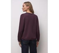 Langarmshirt STREET ONE, Damen, Gr. 36, jazz berry, Web, 48% Baumwolle, 48% Modal, 4% Elasthan, unifarben, regular fit normal, Rundhals, Bündchen, Shirts Langarmshirt, im soften Baumwoll-Mix (72584144