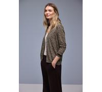 Langarmshirt STREET ONE, Damen, Gr. 36, molten earth, Stoff, 50% Modal, 50% Baumwolle, animal-print, normal normal, V-Ausschnitt, elastischer Bund, Shirts Langarmshirt, im Leo Design (42562009-36) mol