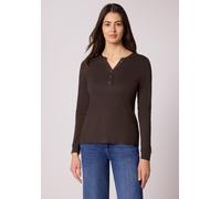 Street One Frauen Shirt in Unifarbe in Braun, Gr: 38