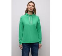 Sweatshirt STREET ONE, Damen, Gr. 40, arcadia grün, Sweatware, Obermaterial: 46% Modal, 46% Polyester, 8% Elasthan, unifarben, bequem hüftbedeckend, Rundhals, Bündchen, Sweatshirts Sweatshirt, mit Ste