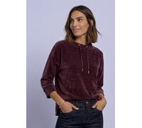Langarmshirt STREET ONE, Damen, Gr. 40, rustic rouge, Jersey, Obermaterial: 98% Polyester, 2% Elasthan, unifarben, normal hüftbedeckend, U-Boot-Ausschnitt, Bündchen, Shirts Langarmshirt, 3/4-Arm Shirt
