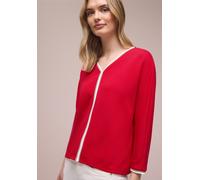 Street One Frauen 3/4-Arm Shirt mit Kontrastdetail in Rot, Gr: 40