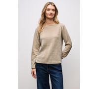 Street One Rundhalspullover Damen U-Boot-Ausschnitt Strick sanded beige Gr. 40