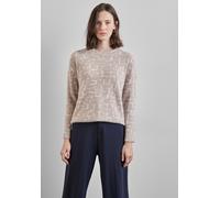 STREET ONE Damen A322243 Flauschiges Shirt mit Print, Light Mocha Beige, 44