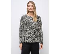 Langarmshirt STREET ONE, Damen, Gr. 44, soft beige, Stoff, 64% Polyamid, 23% Polyester, 13% Viskose, unifarben, comfort fit normal, U-Boot-Ausschnitt, normaler Saum, Shirts Langarmshirt, im Shirt-Styl