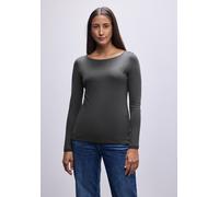 Street One Frauen Basic Langarmshirt in Grau, Gr: 46