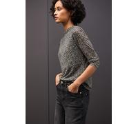 Street One Frauen Leo Mesh-Shirt in Beige, Gr: 46