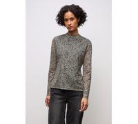 Street One Frauen Leo Mesh-Shirt in Beige, Gr: 46