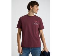 Langarmshirt STREET ONE MEN, Herren, Gr. 3XL, rot (burnt crimson rot), Web, 100% Baumwolle, unifarben mit Farbeinsatz, normal normal, Rundhals, Bündchen, Shirts Langarmshirt, aus reiner Baumwolle (178