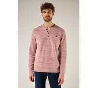 Langarmshirt STREET ONE MEN, Herren, Gr. L (42), rot (faded rot), Web, 60% Baumwolle, 40% Polyester, meliert, normal normal, Rundhals, Bündchen, Shirts Langarmshirt, bestehend aus einem Materialmix (4