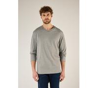 Langarmshirt STREET ONE MEN, Herren, Gr. M (40), beige (granite beige), Web, 100% Baumwolle, gestreift, normal normal, V-Ausschnitt, gerader Abschluss, Shirts Langarmshirt, aus reiner Baumwolle (40803