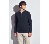 Langarmshirt STREET ONE MEN, Herren, Gr. XXL (46), blau (night blau), Web, 96% Baumwolle, 4% Polyester, unifarben, normal normal, Rundhals, abgesteppt, Shirts, im soften Baumwoll-Mix (51198126-XXL) ni