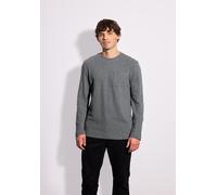 Langarmshirt STREET ONE MEN, Herren, Gr. XXL (46), metal grau melange, Web, 100% Baumwolle, unifarben, normal normal, Rundhals, abgesteppt, Shirts Langarmshirt, aus reiner Baumwolle (68152655-XXL) met