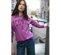 Langarmshirt STREET ONE STUDIO, Damen, Gr. 42, floral pink, Web, Soft beige: 80% Baumwolle, 20% Polyester; floral pink: 60% Baumwolle, 40% Polyester, unifarben mit Farbeinsatz, normal normal, Rundhals