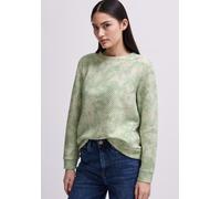 Langarmshirt STREET ONE STUDIO, Damen, Gr. 42, grün (slate grün), Stoff, 81% Polyester, 17% Viskose, 2% Elasthan, gemustert, normal normal, Rundhals, Bündchen, Shirts Langarmshirt, mit Muster (8305710