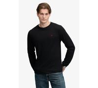 Langarmshirt SUPERDRY "CLASSIC ESSENTIAL SDCO TOP", Herren, Gr. L, schwarz (jet schwarz), Single Jersey, Obermaterial: 100% Baumwolle, unifarben, relaxed fit normal, Rundhals, Shirts Langarmshirt, Bau