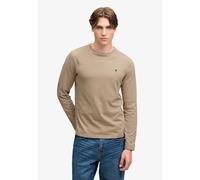 Langarmshirt SUPERDRY "CLASSIC ESSENTIAL SDCO TOP", Herren, Gr. XL, beige (olive branch grün), Single Jersey, Obermaterial: 100% Baumwolle, unifarben, relaxed fit normal, Rundhals, Shirts Langarmshirt