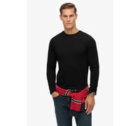 Langarmshirt SUPERDRY "CLASSIC ESSENTIAL TOP", Herren, Gr. M, schwarz, Single Jersey, Obermaterial: 100% Baumwolle, unifarben, relaxed fit hüftbedeckend, Rundhals, Shirts Langarmshirt (36837904-M) sch