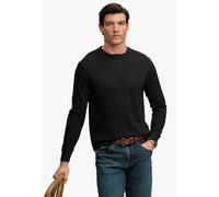Langarmshirt SUPERDRY "CLASSIC SLUB WAFFLE TOP", Herren, Gr. S, schwarz (schwarz marl), Single Jersey, Obermaterial: 100% Baumwolle, meliert, relaxed fit normal, Rundhals, Bündchen, Shirts Langarmshir
