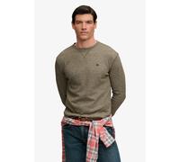 Langarmshirt SUPERDRY "CLASSIC SLUB WAFFLE TOP", Herren, Gr. XXL, braun (olive grün marl), Single Jersey, Obermaterial: 100% Baumwolle, meliert, relaxed fit normal, Rundhals, Bündchen, Shirts Langarms