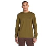 Langarmshirt TIMBERLAND "DUNSTAN RIVER Long Sleeve Tee", Herren, Gr. L, grün (schwarz olive), Jersey, Obermaterial: 100% Baumwolle, Rundhals, Shirts Langarmshirt, mit Logostickerei, Rundhalsausschnitt