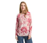 Langarmshirt TOM TAILOR, Damen, Gr. S, rot brushed flower design, Web, Obermaterial: 70% Viskose, 30% Polyester, bedruckt, regular fit normal, U-Boot-Ausschnitt, gerader Abschluss, Shirts Langarmshirt