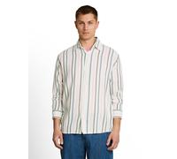 Langarmshirt TOM TAILOR DENIM, Jungen, Gr. L, weiß multicolor stripe, Single Jersey, Obermaterial: 58% Baumwolle, 42% Viskose, gestreift, relaxed fit normal, ohne Ausschnitt, Shirts Langarmshirt, mit
