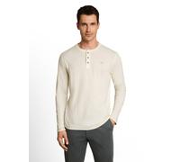 Langarmshirt TOM TAILOR, Herren, Gr. 3XL, beige (gardenia weiß), Single Jersey, Obermaterial: 100% Baumwolle, unifarben, regular fit hüftbedeckend, Rundhals, abgesteppte Kante, Shirts Langarmshirt, mi