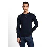Langarmshirt TOM TAILOR, Herren, Gr. M, blau (sky captain blau), Single Jersey, Obermaterial: 100% Baumwolle, unifarben, regular fit hüftbedeckend, Rundhals, abgesteppte Kante, Shirts Langarmshirt, mi