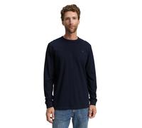 Tom Tailor Herren Langarmshirt – 100% Baumwolle, Single Jersey, Rundhals – Sky Captain Blau XXL