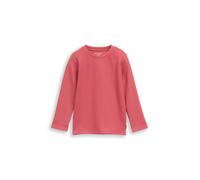 Langarmshirt TOM TAILOR, Jungen, Gr. 104/110, berry rot, Single Jersey, Obermaterial: 78% Baumwolle, 18% Polyester, 4% Elasthan, unifarben, regular fit hüftbedeckend, Rundhals, abgesteppte Kante, Shir