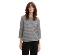 Tom Tailor T-Shirt Structured 3/4-Arm gestreift Offwhite/Navy Größe S