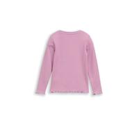 Langarmshirt TOM TAILOR, Mädchen, Gr. 116/122, coral and lila thin stripe, Single Jersey, Obermaterial: 78% Baumwolle, 17% Polyester, 5% Elasthan, Rundhals, Shirts Langarmshirt, für Kinder, mit Rundha
