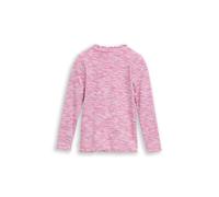 Langarmshirt TOM TAILOR, Mädchen, Gr. 116/122, rosa (pink space dye texture), Single Jersey, Obermaterial: 58% Polyester, 37% Viskose, 5% Elasthan, Shirts Langarmshirt, in melierter Optik / mit Kräuse